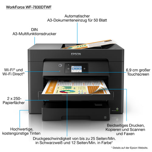 Epson WorkForce WF-7830DTWF Inkjet A3 4800 x 2400 DPI Wi-Fi Epson WorkForce WF-7830DTWF Inkjet A3 4800 x 2400 DPI Wi-Fi